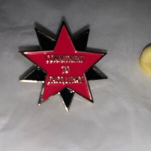 Elegant Tops Red and Black Star Pin